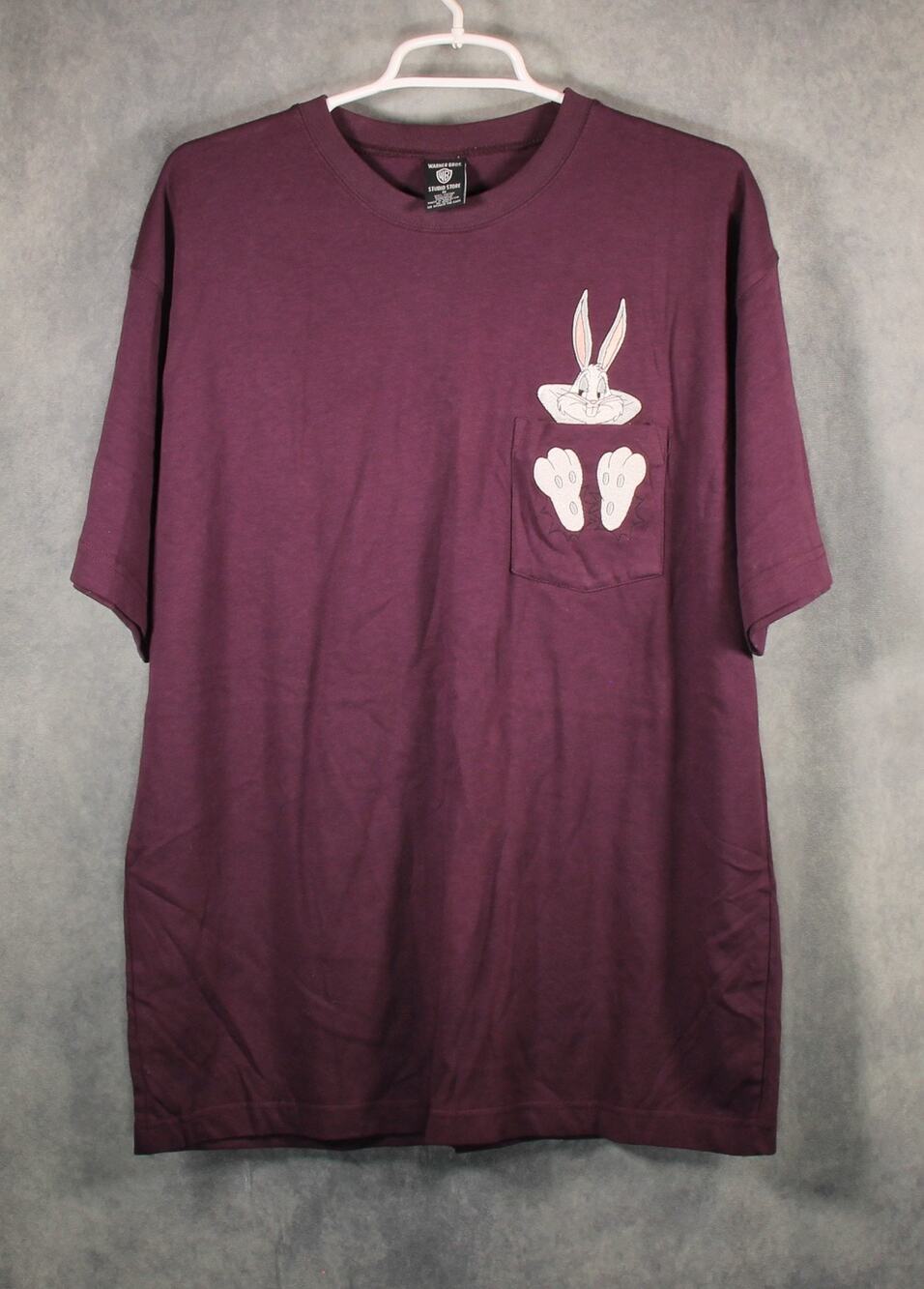 Vintage 1998 Warner Bros Studio Store Bugs Bunny Embroidered Pocket T-Shirt Sz M